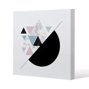 Triangles & Semi Circle Pattern (Canvas Print) / 90 x 90 x 4cm