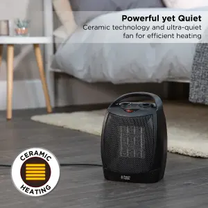 Russell Hobbs Electric Heater 1500W Portable PTC Ceramic Black RHFH1006B