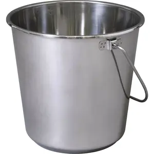 Durable 12L Stainless Steel Mop Bucket with Carry Handle for Home and Industrial Use