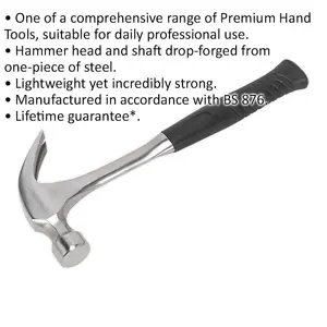 20oz Heavy-Duty Claw Hammer with Rubber Grip - Ideal for DIY Projects and Nail Removal