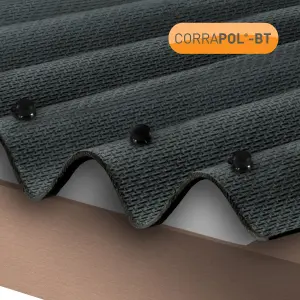 Black Bitumen Corrugated roofing sheet (L)1m (W)930mm (T)2mm