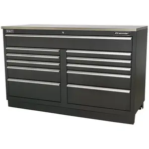 1.55m Heavy Duty Modular Garage Storage Cabinet with 11 Locking Drawers