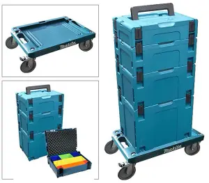 Makita P-83886 MakPac Compact Cart Carrier Trolley 4 Makpac Case + Organiser