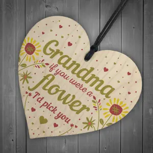 Red Ocean Grandma Wooden Heart Sign Best Grandma Gifts Birthday Gifts For Gradma Gifts From Grandchildren