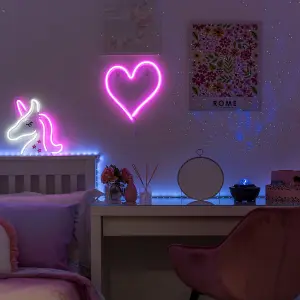 ValueLights Heart Neon White Light Decoration