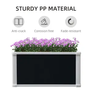 Outsunny Garden Raised Bed Planter Grow Containers Flower Pot PP 60 x 60cm