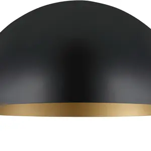 GoodHome Songor Black Gold effect Dome Light shade (D)38cm