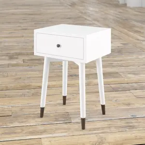 1 Drawer Bedside Table White