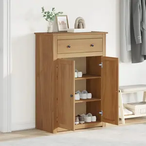 Berkfield Shoe Cabinet Panama 80x40x114 cm Solid Wood Pine