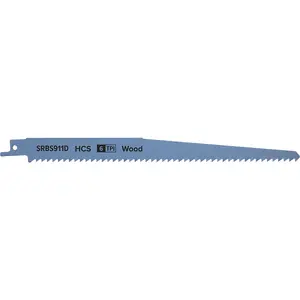 5-Pack 230mm HCS Reciprocating Saw Blades for Wood Cutting - 6 TPI