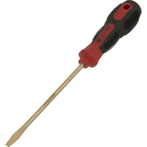 Non-Sparking 4 x 100mm Slotted Screwdriver with Soft Grip Handle