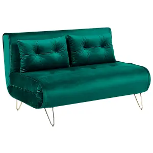 2 Seater Sofa VESTFOLD Dark Green Velvet