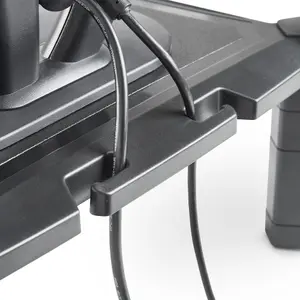 VonHaus Adjustable Monitor Stand Riser, 4-Level for Computer, Mac, PC, Laptop w/ Tablet Phone Holder, Cable Management, up to 10KG