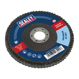 Sealey Flap Disc Zirconium 100mm 16mm Bore 40 Grit Abrasive Flaps FD10040