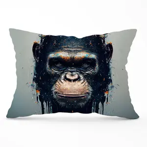 Gorilla Face Splashart Cushions 33cm x 48cm