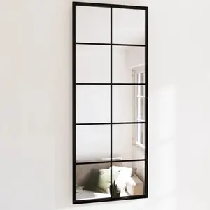 Mikayia Wall Mirror Black 100cm H x 40cm W