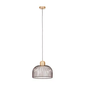 Interiors by Premier Lenno Black And Antique Brass Pendant Light