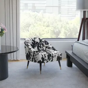 Fabric Cow Print Kensington Slipper Accent Chair