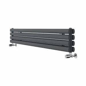 Right Radiators 1600x236 mm Horizontal Vertical Oval Column Radiator Double Panel Rads Anthracite