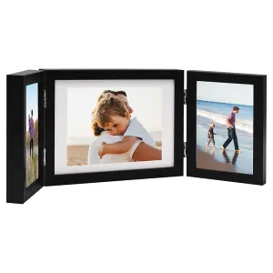 Berkfield Trifold Photo Frame Collage Black 22x15 cm+2x