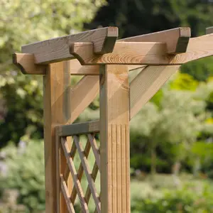 Zest Venus Wooden Garden Arch Pergola Plant Support Trellis FSC Wood