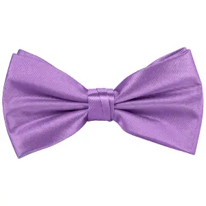 Light Purple Satin Polyester Bow Tie for Casual & Formal Wear, Wedding Party Accessory