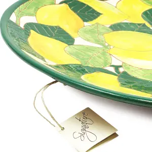 Signature Lemons Hand Painted Ceramic Kitchen Dining Large Platter (Diam) 42cm