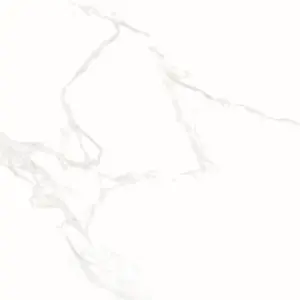 Lacey Polished White Marble Effect Porcelain Wall & Floor Tile - Pack of 38 Tiles, 13m² - (L)600(W)600mm