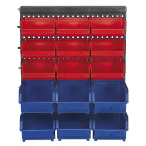 Sealey Bin Storage System Wall Mounting 15 Bins Shockproof Polymer TPS1569WM