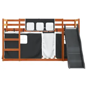 Berkfield Bunk Bed without Mattress with Slide White and Black 90x200 cm