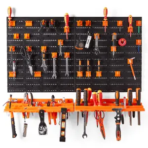 VonHaus Wall Mounted Storage Tool Organiser with Shelf & Pegboard for Multiple Tools, Storage Organiser for Easy Workshop Storage