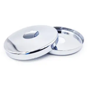 2 x 21mm G1/2 Chrome Tap Shower Pipe Cover High Collar Steel