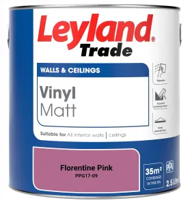 Leyland Trade Vinyl Matt Walls & Ceilings Emulsion Paint Florentine Pink (PPG17-09) 2.5L