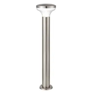 Luminosa Roko Outdoor Coastal Bollard Light, Marine Grade Brushed Stainless Steel IP44, GU10