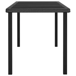 Berkfield Garden Dining Table Black 180x70x73 cm Poly Rattan