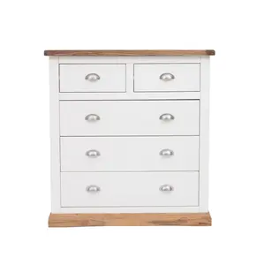 Tropea 5 Drawer Chest of Drawers Chrome Cup Handle