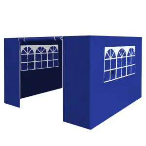 Dellonda Premium Side Walls Doors Windows For Gazebo Marquee Fits 2 x 2m - Blue