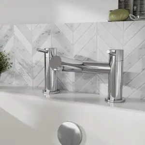 Minimalist Deck Mounted Bath Filler Tap - Chrome - Balterley