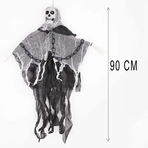 Hanging Ghost Skeleton Halloween Decor 90cm Chain Spooky Prop with Chained Arms