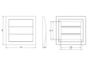 Duct Gravity Flaps 150mm x 150mm Ventilation Cover