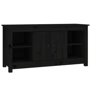 Berkfield TV Cabinet Black 103x36,5x52 cm Solid Wood Pine