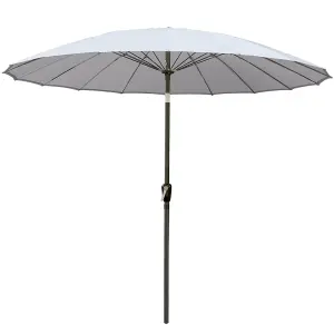 SunDaze 2.7M Grey Garden Fiberglass Rib Parasol with Crank Tilt Mechanism Outdoor Patio Umbrella