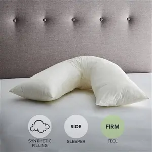 Fogarty Orthopaedic Side Sleeper V-Shape Pillow, White, Polycotton