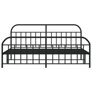 Berkfield Metal Bed Frame with Headboard and Footboard Black 200x200 cm