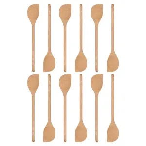 Argon Tableware Wooden Scraper Spoons - 30cm - Pack of 12