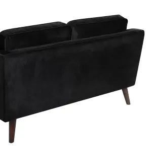 2 Seater Velvet Sofa Black LOKKA