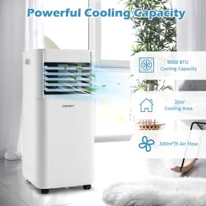 Costway 9000 BTU 3-in-1 Portable Air Conditioner Air Cooler w/ Fan & Dehumidifier Mode