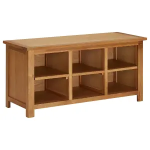 Berkfield Shoe Rack 90x37x45 cm Solid Oak Wood