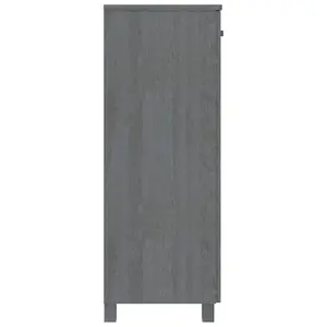 Berkfield Shoe Cabinet Dark Grey 85x40x108 cm Solid Wood Pine