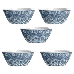 Purely Home Atlantic Blue Melamine  Low Bowls - Set of 5